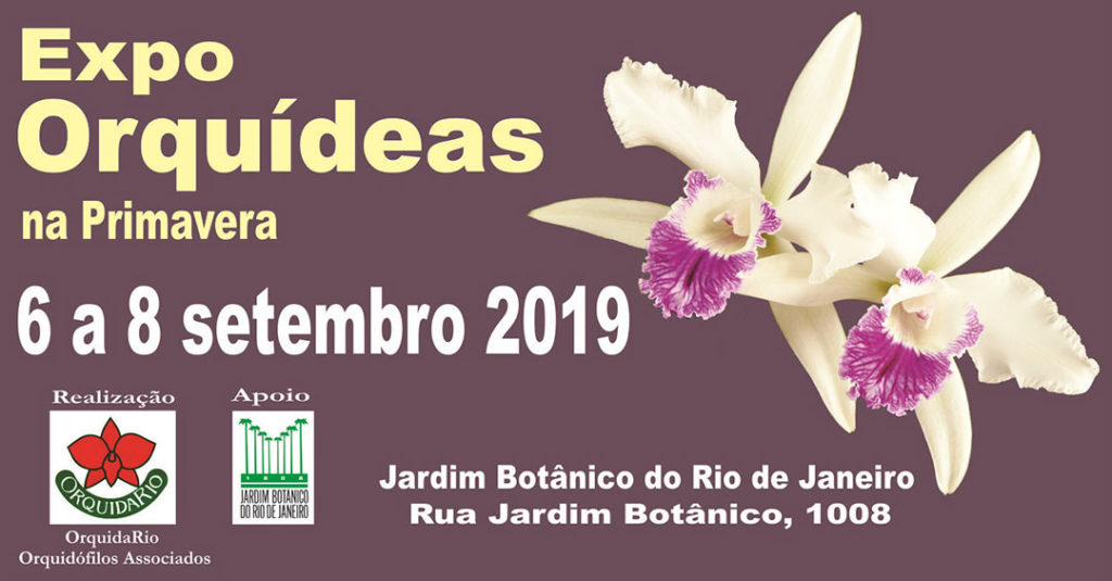 Imagem promocional do evento Expo Orquídeas de Primavera, que ocorre de 6 a 8 de setembro de 2019.